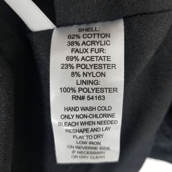 Calvin Klein Faux Fur Knit Vest S Open Front Long Length Black NEW - Picture 6 of 8